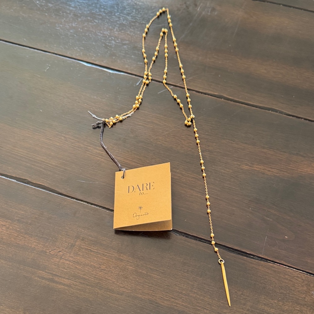 Dogeared Gold Beaded Lariat Necklace